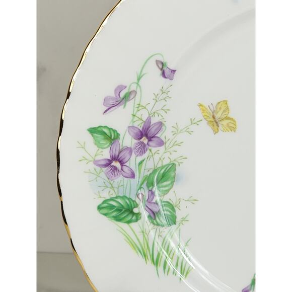 Royal Albert March Violet Wild Flower Year 1987 Bone China 8" Wall Decor England - Picture 8 of 14